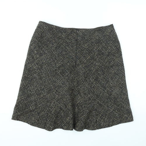 Nougat Womens Brown Wool A-Line Skirt Size 6 Zip