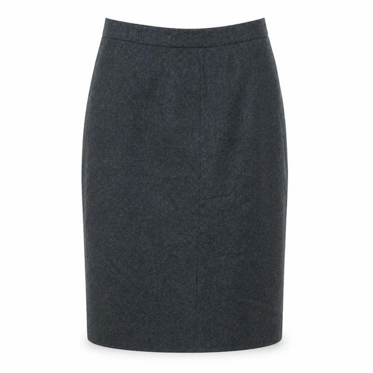 Front view of Welland women’s grey polyester straight & pencil skirt, size UK 12, zip