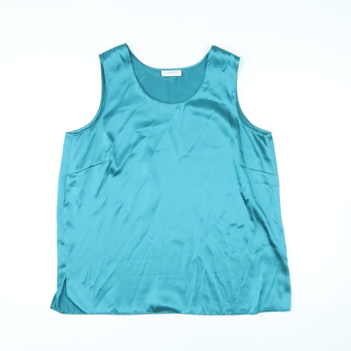 Classics Womens Blue Polyester Basic T-Shirt Size 16 Round Neck