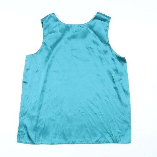 Classics Womens Blue Polyester Basic T-Shirt Size 16 Round Neck