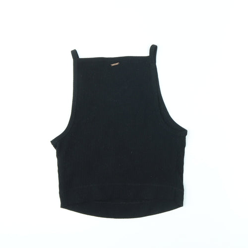 Marks and Spencer Womens Black Polyester Cropped Tank Size S Halter