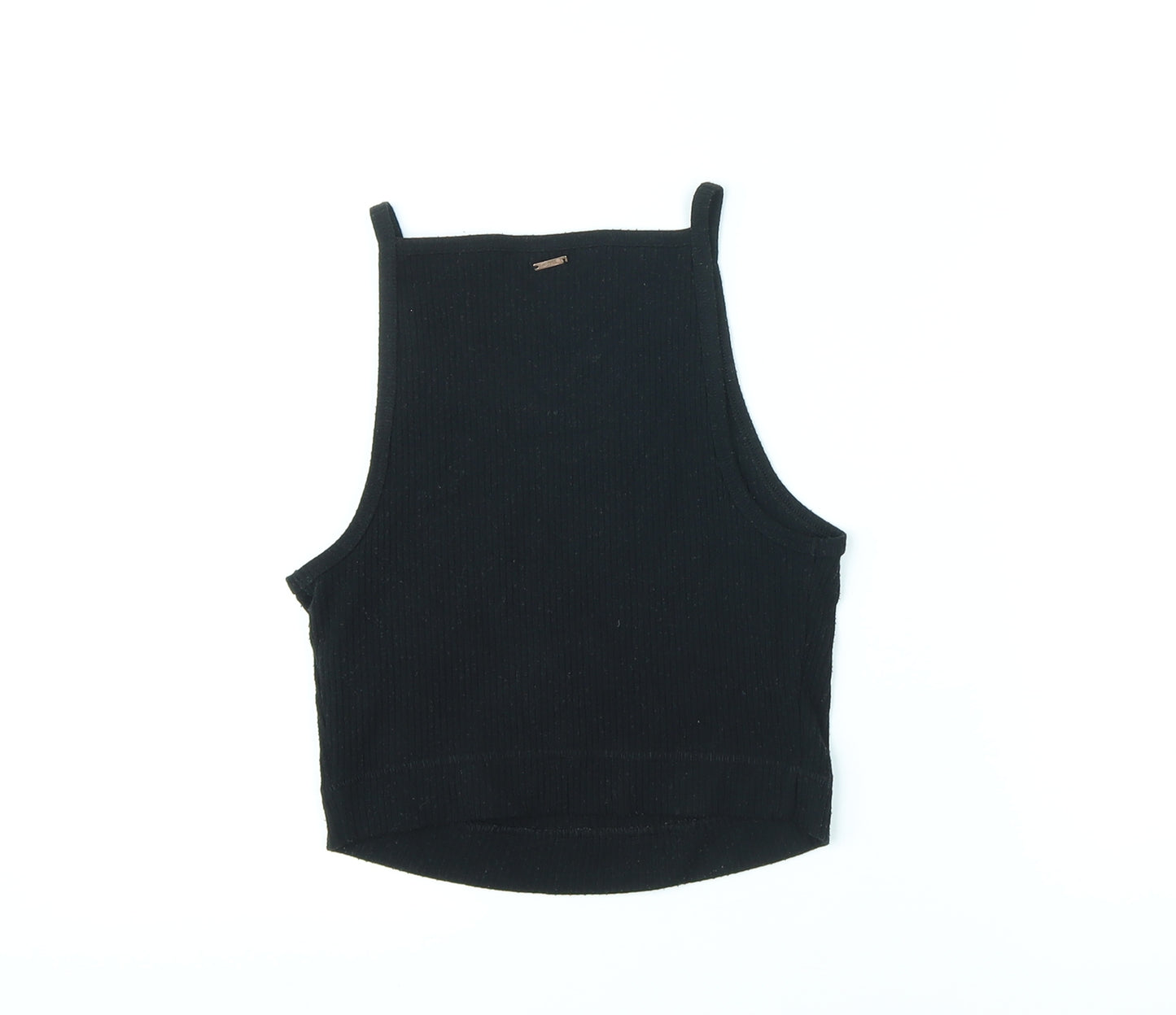 Marks and Spencer Womens Black Polyester Cropped Tank Size S Halter