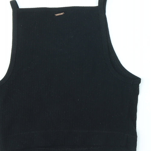 Marks and Spencer Womens Black Polyester Cropped Tank Size S Halter