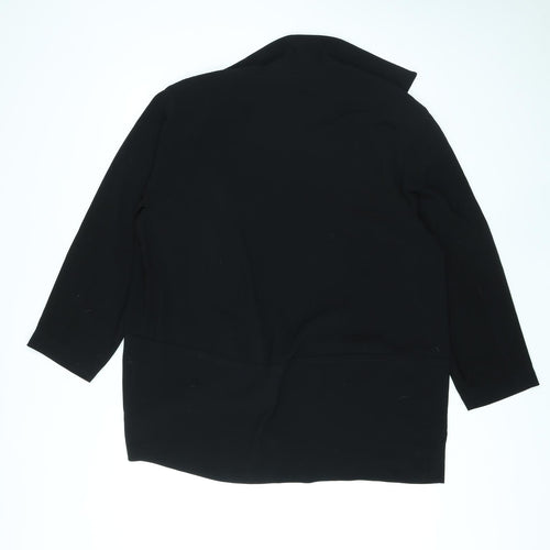 Platinum Womens Black Collared Polyester Cardigan Jumper Size 12