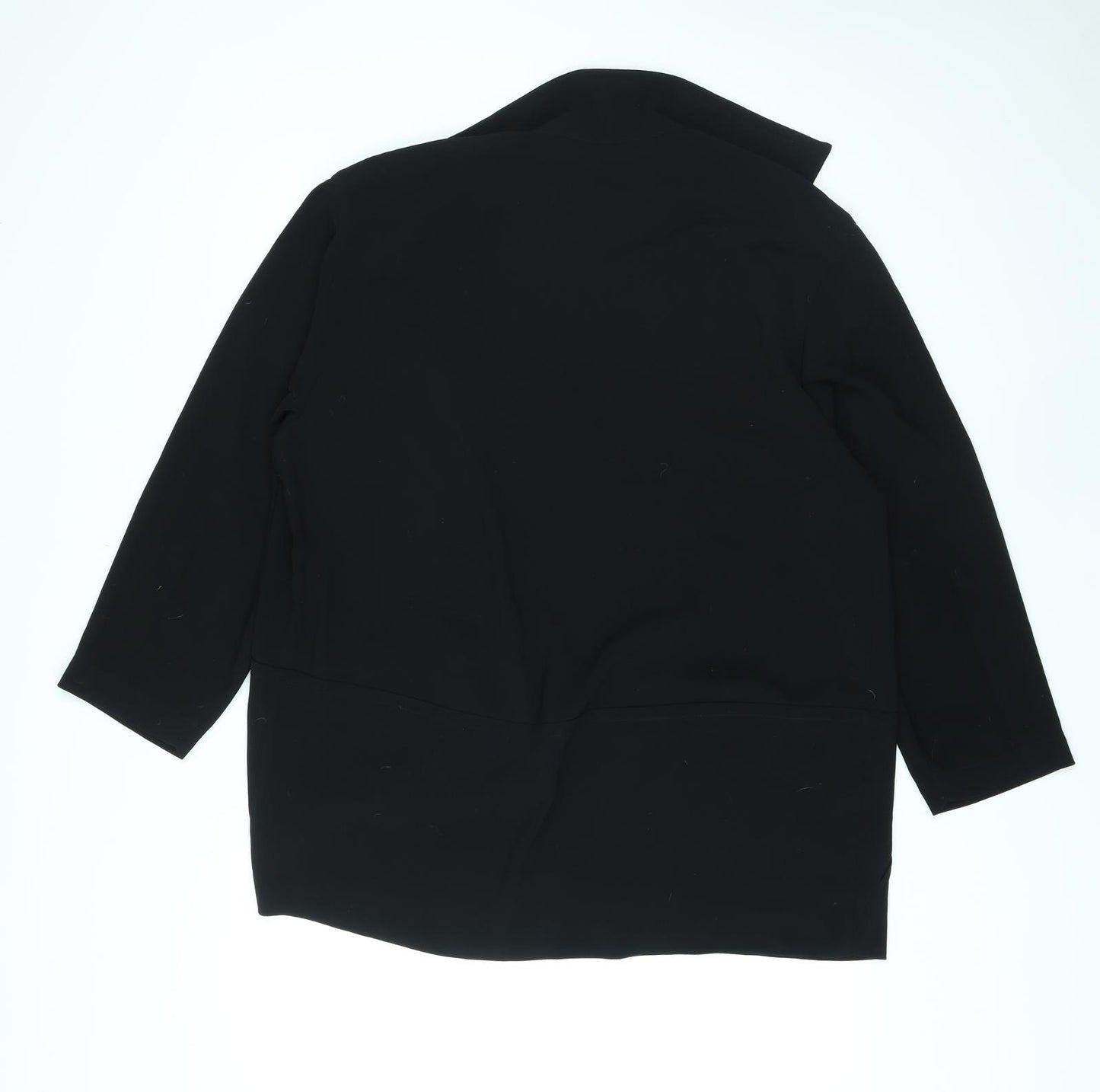 Platinum Womens Black Collared Polyester Cardigan Jumper Size 12