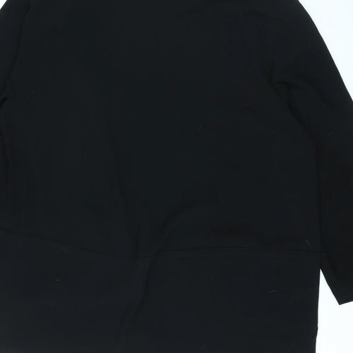 Platinum Womens Black Collared Polyester Cardigan Jumper Size 12