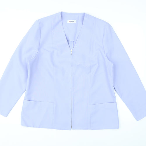 Damart Womens Purple Jacket Blazer Size 16 Zip - Shoulder pads