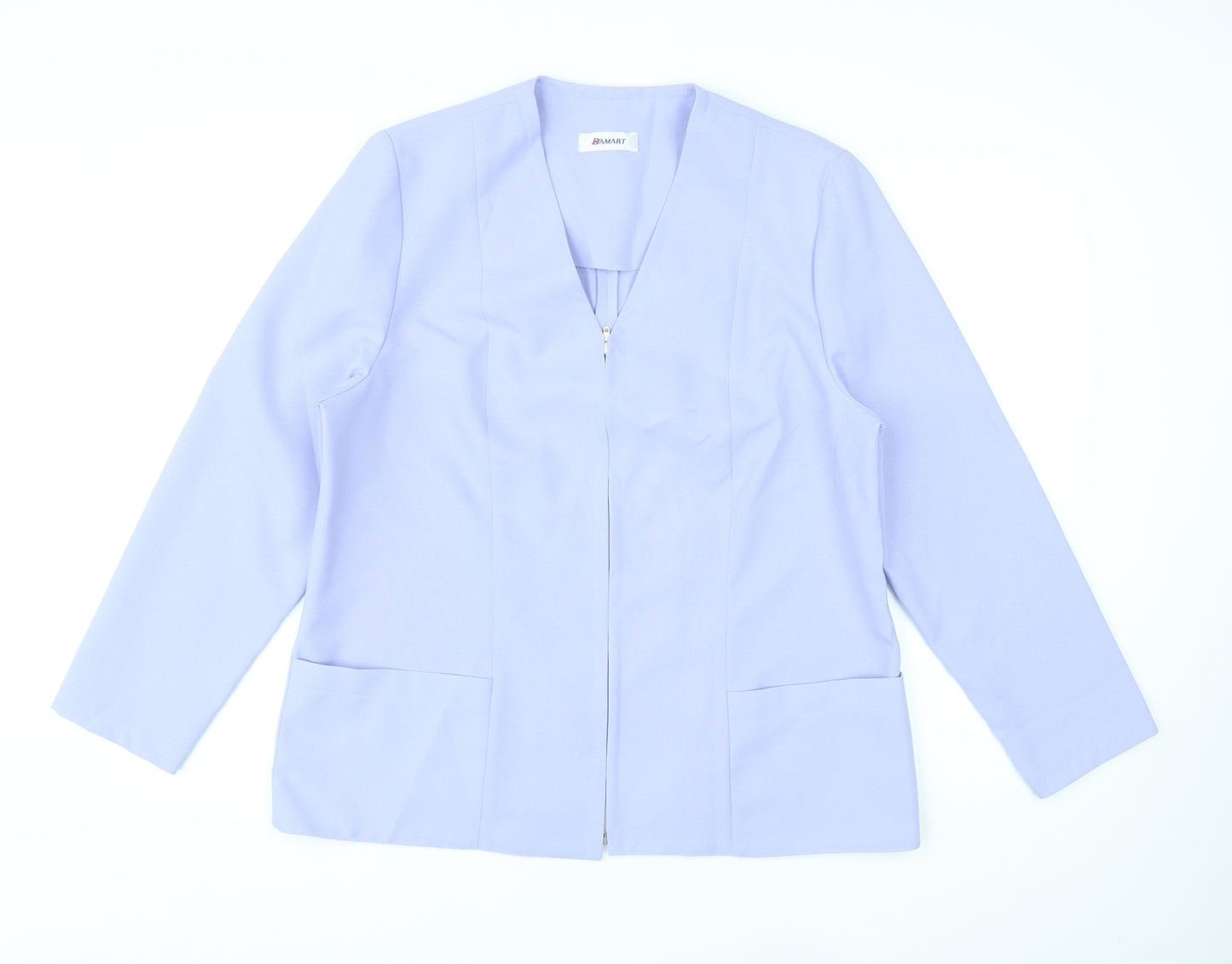 Damart Womens Purple Jacket Blazer Size 16 Zip - Shoulder pads