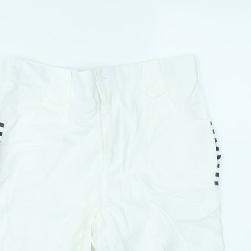 White Diamonds Womens White Striped Cotton Chino Shorts Size XL L10.5 in Regular Zip