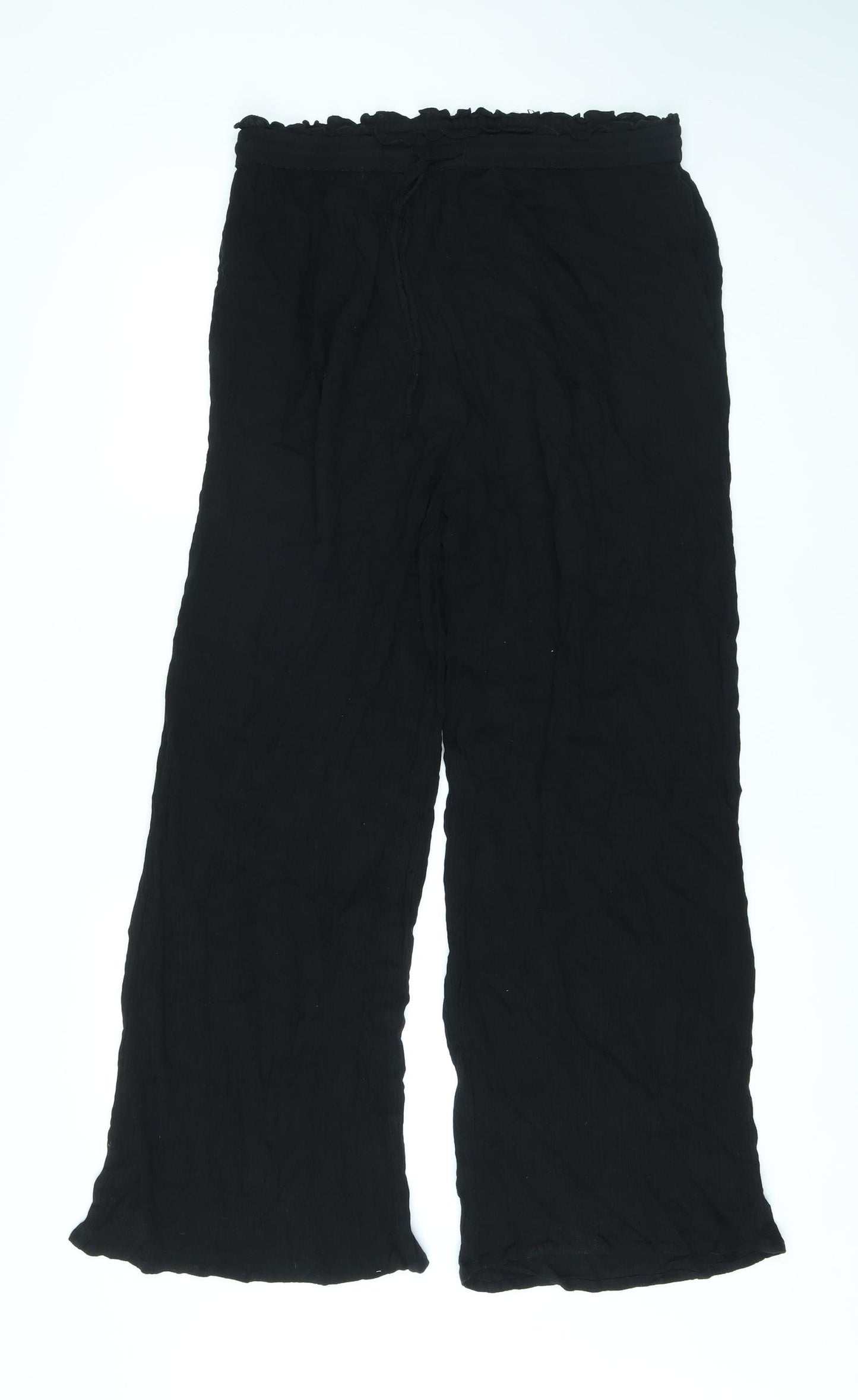 Iisla&Bird Womens Black Viscose Trousers Size 14 L27 in Regular Drawstring