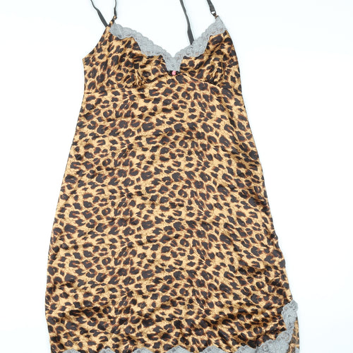 Marks and Spencer Womens Brown Animal Print Polyester Cami One Piece Size 8