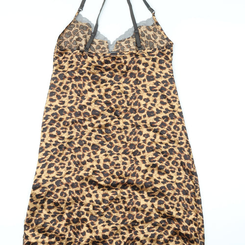 Marks and Spencer Womens Brown Animal Print Polyester Cami One Piece Size 8