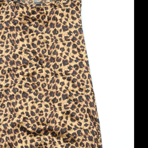 Marks and Spencer Womens Brown Animal Print Polyester Cami One Piece Size 8