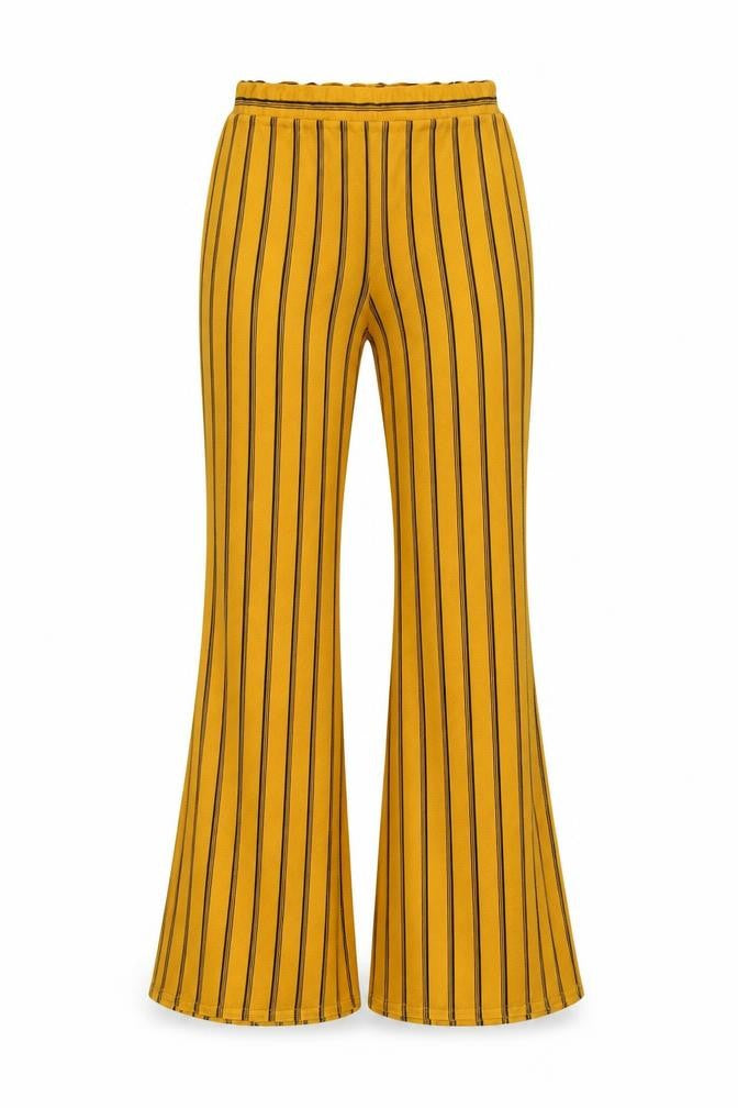 Nasty Gal Womens Orange Striped Polyester Trousers Size 10 L29 in Regular