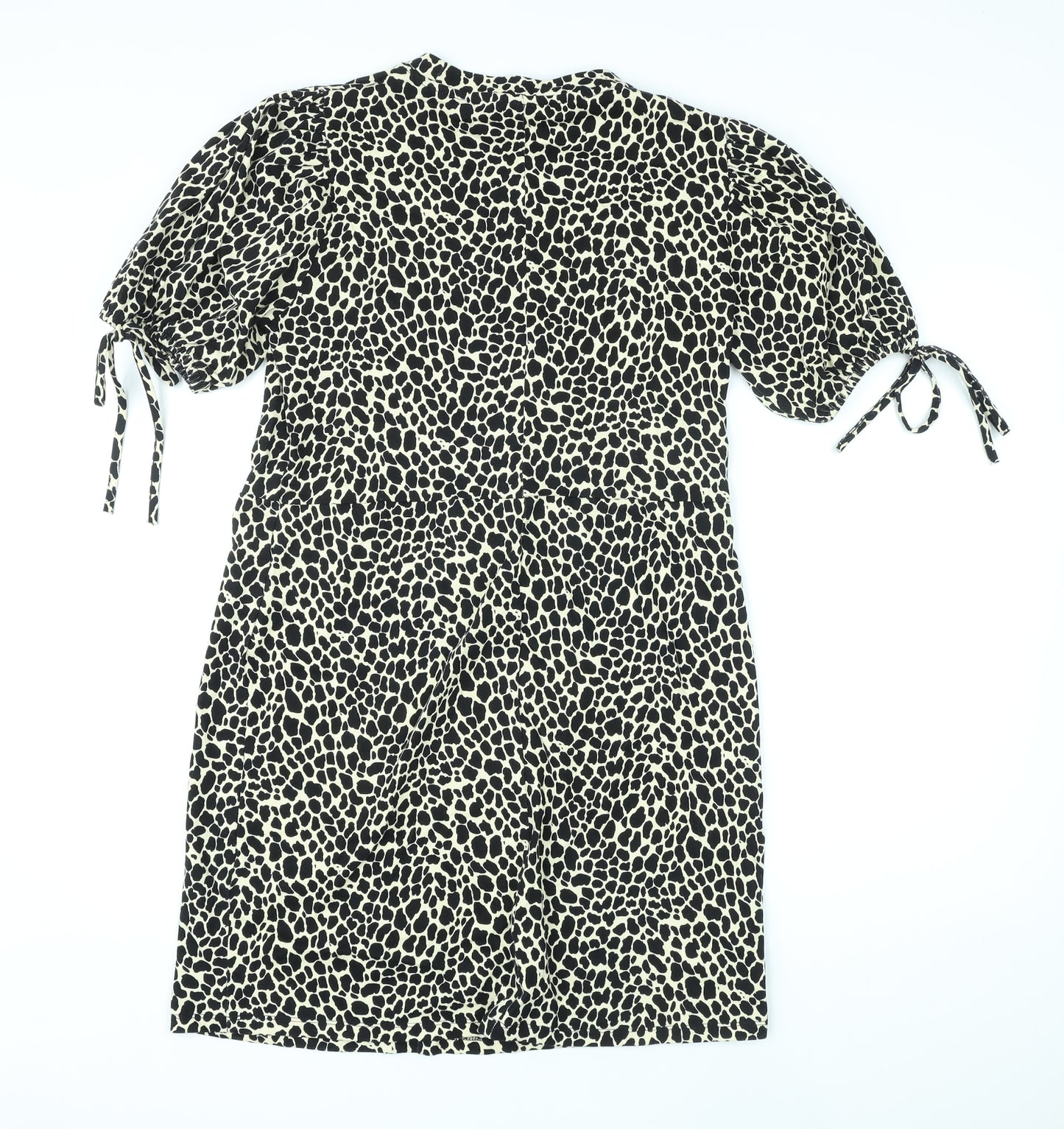 Topshop Womens Beige Animal Print Cotton A-Line Size 12 Round Neck Pullover