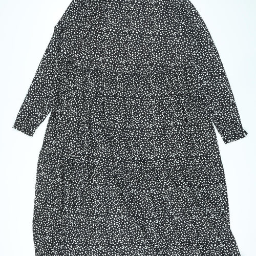 Evans Womens Black Polka Dot Polyester A-Line Size 20 Round Neck Pullover