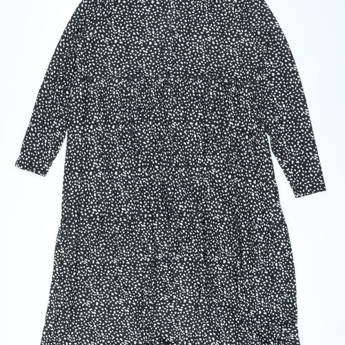 Evans Womens Black Polka Dot Polyester A-Line Size 20 Round Neck Pullover