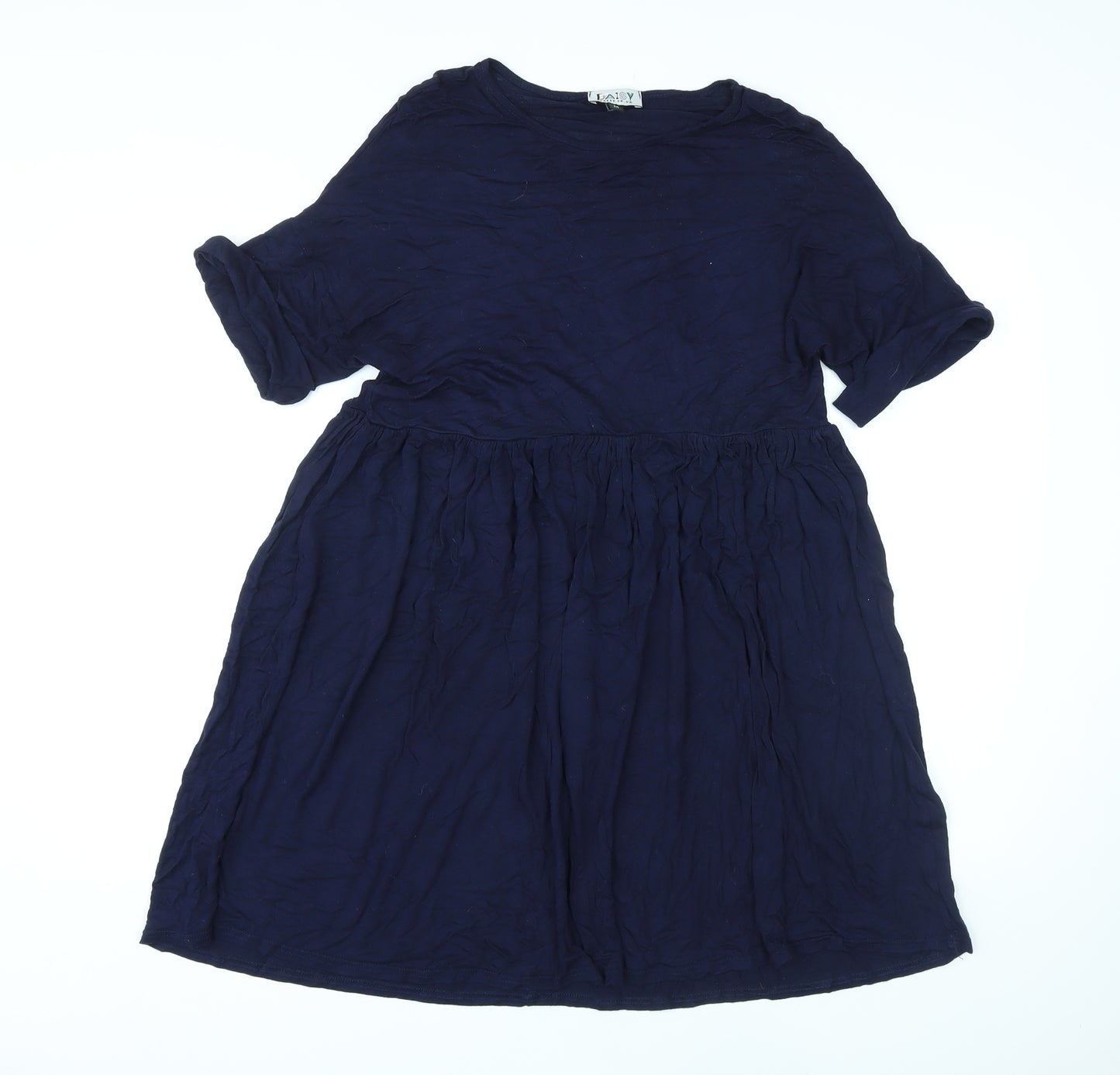 Daisy Street Womens Blue Viscose A-Line Size M Round Neck Pullover