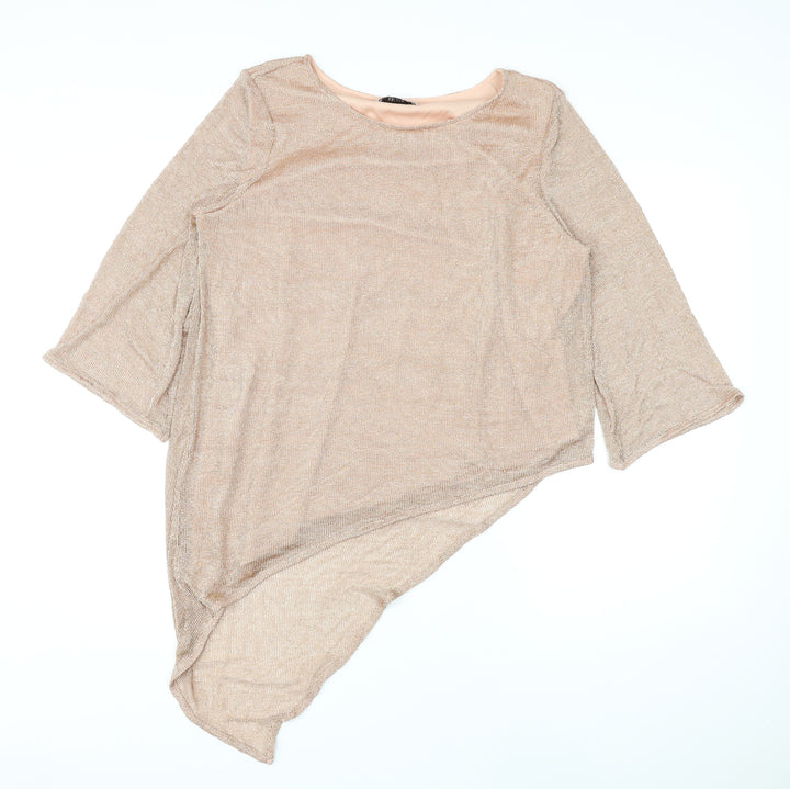 Per Una Womens Pink Viscose Basic Blouse Size 16 Round Neck