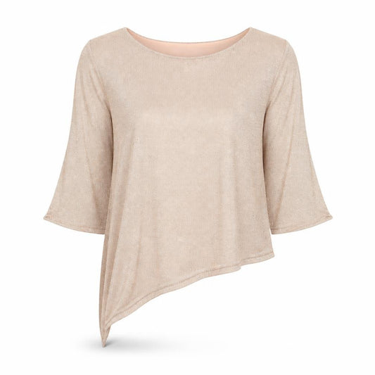 Front view of Per Una women’s pink viscose basic blouse, size UK 16, round neck