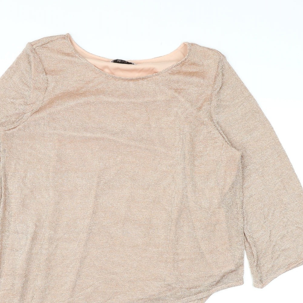 Per Una Womens Pink Viscose Basic Blouse Size 16 Round Neck