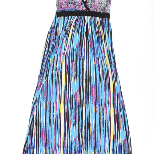 Stella Womens Multicoloured Geometric Polyester Maxi Size M V-Neck Pullover