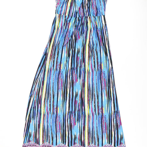 Stella Womens Multicoloured Geometric Polyester Maxi Size M V-Neck Pullover