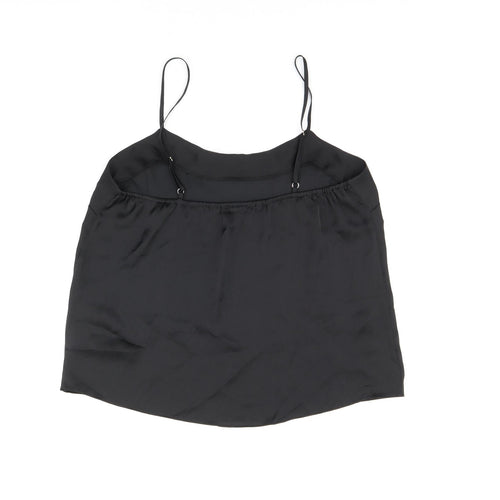 River Island Womens Black Polyester Camisole T-Shirt Size 12 Scoop Neck