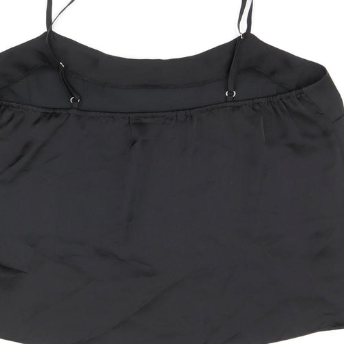 River Island Womens Black Polyester Camisole T-Shirt Size 12 Scoop Neck