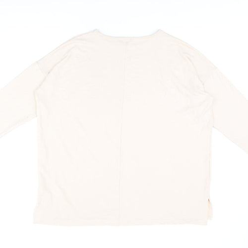 New Look Womens Pink Polyester Basic T-Shirt Size L Round Neck