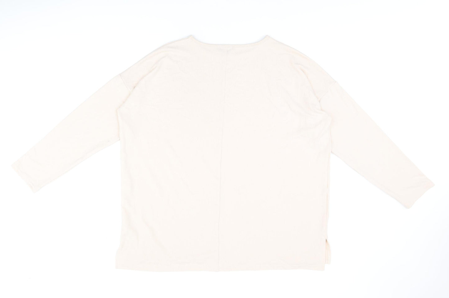 New Look Womens Pink Polyester Basic T-Shirt Size L Round Neck