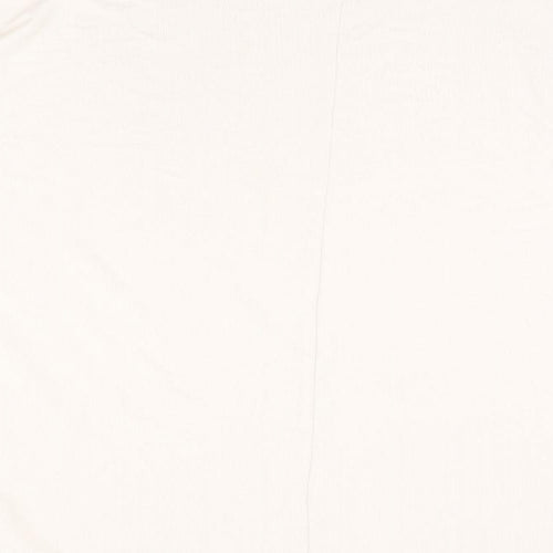 New Look Womens Pink Polyester Basic T-Shirt Size L Round Neck