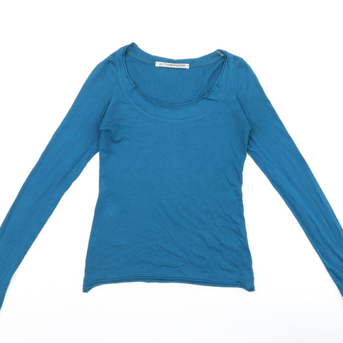 Cora Kemperman Womens Blue Cotton Basic T-Shirt Size XS Round Neck