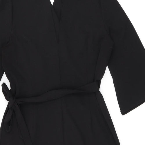ASOS Womens Black Polyester Wrap Dress Size 18 V-Neck Tie