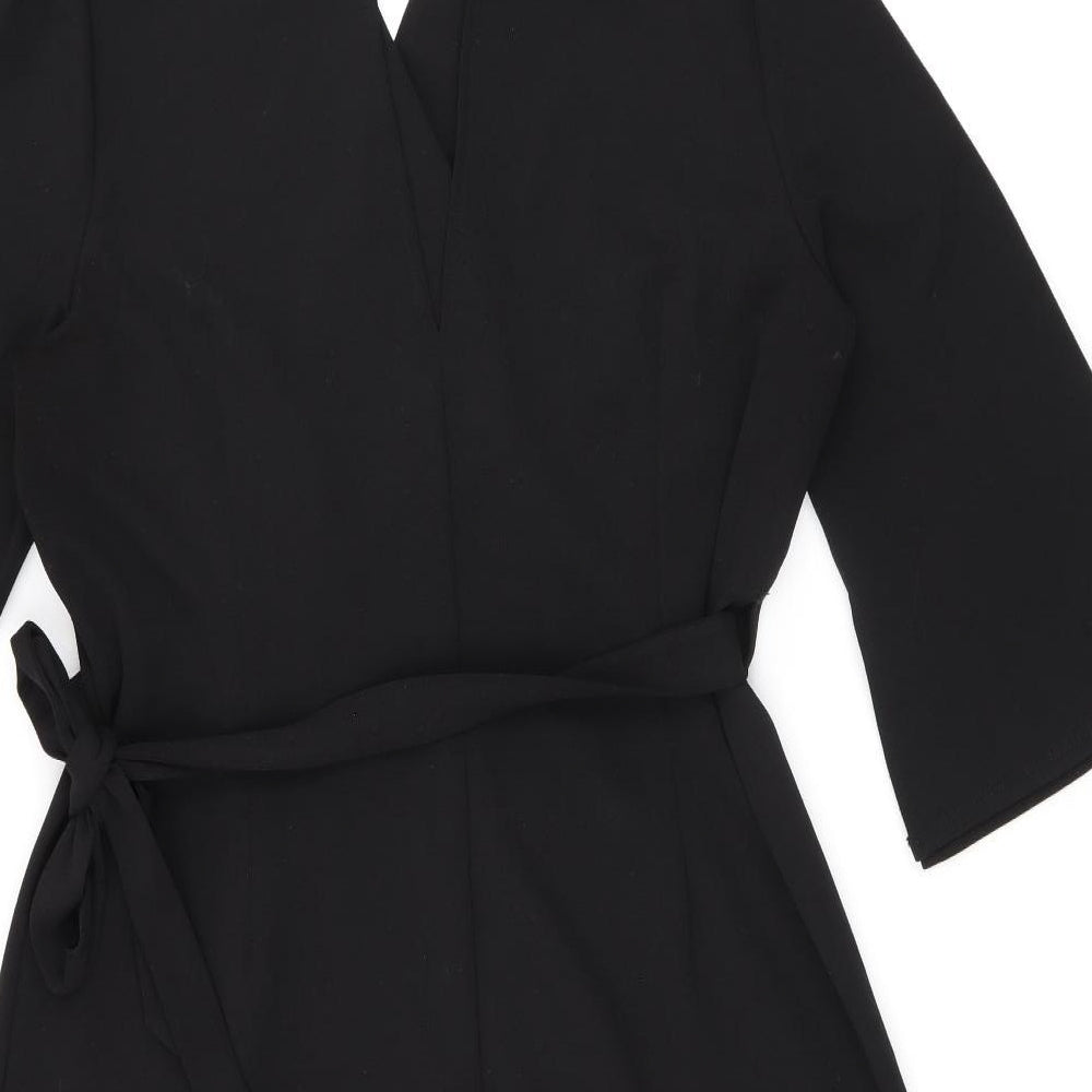 ASOS Womens Black Polyester Wrap Dress Size 18 V-Neck Tie