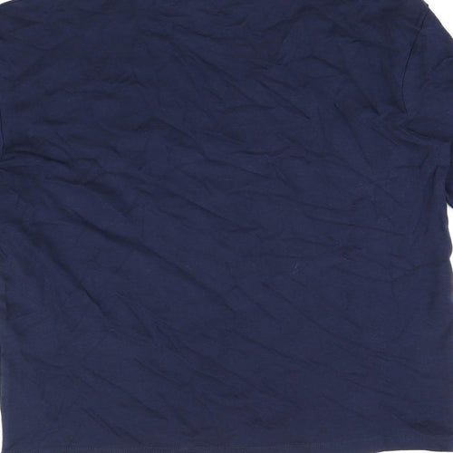 Marks and Spencer Girls Blue Cotton Basic T-Shirt Size 12-13 Years High Neck Pullover