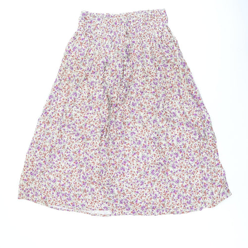 Envie de Fraise Womens Multicoloured Floral Polyester Swing Skirt Size 6 Drawstring