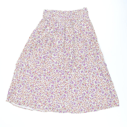 Envie de Fraise Womens Multicoloured Floral Polyester Swing Skirt Size 6 Drawstring