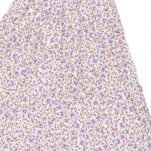 Envie de Fraise Womens Multicoloured Floral Polyester Swing Skirt Size 6 Drawstring