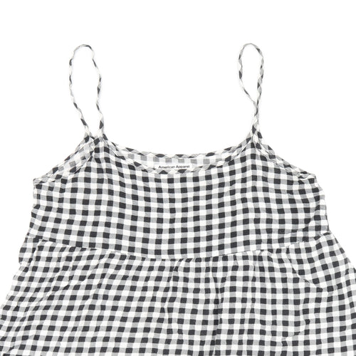 American Apparel Womens White Geometric Viscose Camisole T-Shirt Size XS Scoop Neck - Size XS/S