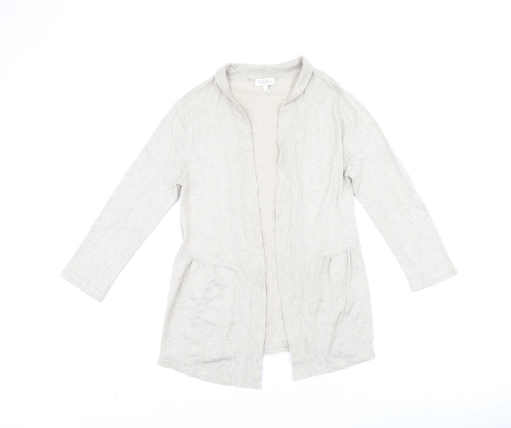 Kaliko Womens Beige V-Neck Viscose Cardigan Jumper Size 12