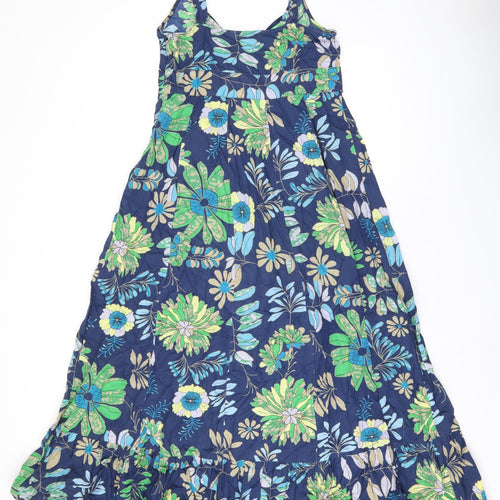 Debenhams Womens Black Floral Polyester A-Line Size 12 V-Neck Zip
