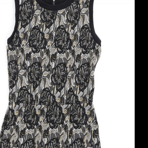 NEXT Womens Multicoloured Floral Polyester Pencil Dress Size 8 Round Neck Zip
