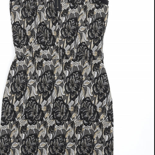 NEXT Womens Multicoloured Floral Polyester Pencil Dress Size 8 Round Neck Zip
