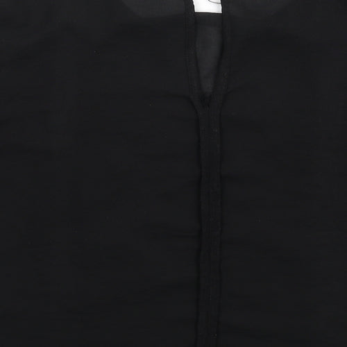 Zara Womens Black Viscose Basic T-Shirt Size S Round Neck