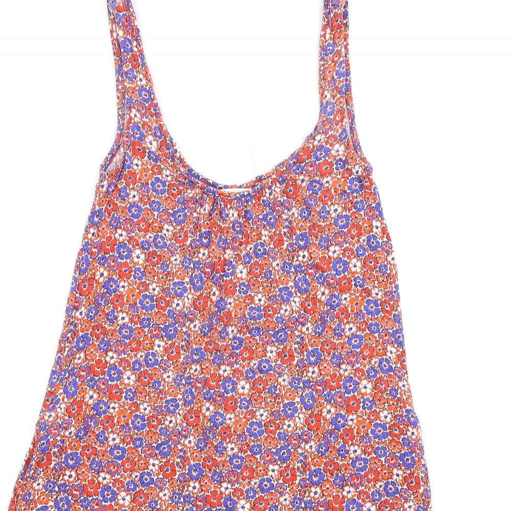 NEXT Womens Multicoloured Floral Viscose Tank Dress Size S Scoop Neck Pullover