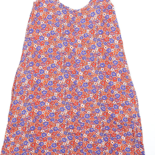 NEXT Womens Multicoloured Floral Viscose Tank Dress Size S Scoop Neck Pullover