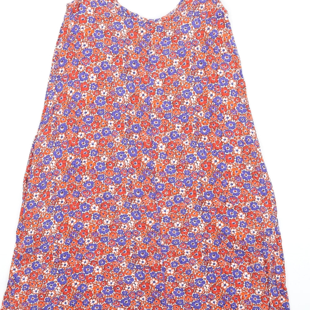 NEXT Womens Multicoloured Floral Viscose Tank Dress Size S Scoop Neck Pullover