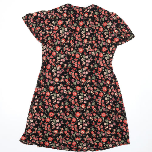 NEXT Womens Multicoloured Floral Viscose A-Line Size 18 V-Neck Pullover
