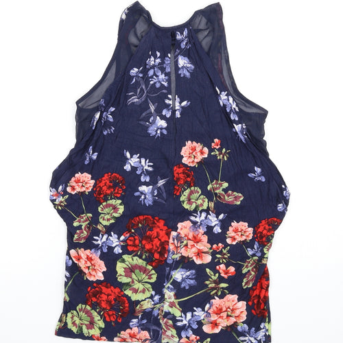 NEXT Womens Multicoloured Floral Viscose Basic Tank Size 6 Scoop Neck